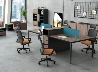 Schreibtisch workstation tisch 4 arbeitsplätze counter holz tische büro
